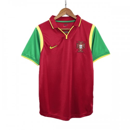 Virallinen Fanipaita Portugali Retro Kotipelipaita 1998 - Miesten Virallinen Fanipaita Portugali Retro Kotipelipaita 1998 - Miesten