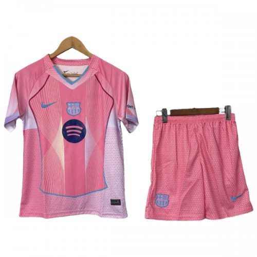 Virallinen Fanipaita + Shortsit Barcelona Special 2025-26 Pinkki - Lasten Virallinen Fanipaita + Shortsit Barcelona Special 2025-26 Pinkki - Lasten