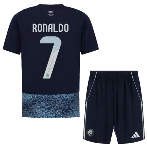 Virallinen Fanipaita + Shortsit Al Nassr Ronaldo 7 Vieraspelipaita 2025-26 - Lasten Virallinen Fanipaita + Shortsit Al Nassr Ronaldo 7 Vieraspelipaita 2025-26 - Lasten