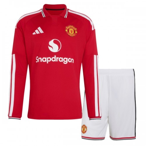 Virallinen Fanipaita + Shortsit Pitkähihainen Manchester United Kotipelipaita 2026-27 - Lasten Virallinen Fanipaita + Shortsit Pitkähihainen Manchester United Kotipelipaita 2026-27 - Lasten
