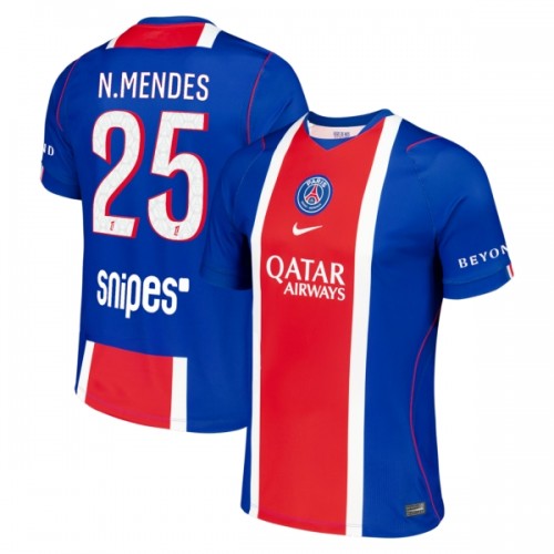 Virallinen Fanipaita Paris Saint-Germain Nuno Mendes 25 Kotipelipaita 2026-27 - Miesten Virallinen Fanipaita Paris Saint-Germain Nuno Mendes 25 Kotipelipaita 2026-27 - Miesten