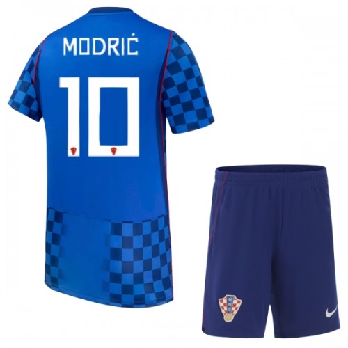 Virallinen Fanipaita + Shortsit Kroatia Modrić 10 Vieraspelipaita MM-Kisat 2026 - Lasten Virallinen Fanipaita + Shortsit Kroatia Modrić 10 Vieraspelipaita MM-Kisat 2026 - Lasten