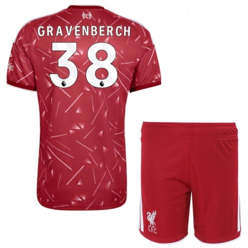 Virallinen Fanipaita + Shortsit Liverpool Gravenberch 38 Kotipelipaita 2026-27 - Lasten Virallinen Fanipaita + Shortsit Liverpool Gravenberch 38 Kotipelipaita 2026-27 - Lasten