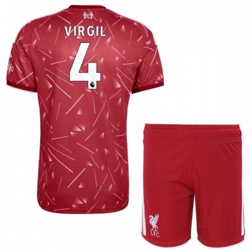 Virallinen Fanipaita + Shortsit Liverpool Virgil 4 Kotipelipaita 2026-27 - Lasten Virallinen Fanipaita + Shortsit Liverpool Virgil 4 Kotipelipaita 2026-27 - Lasten