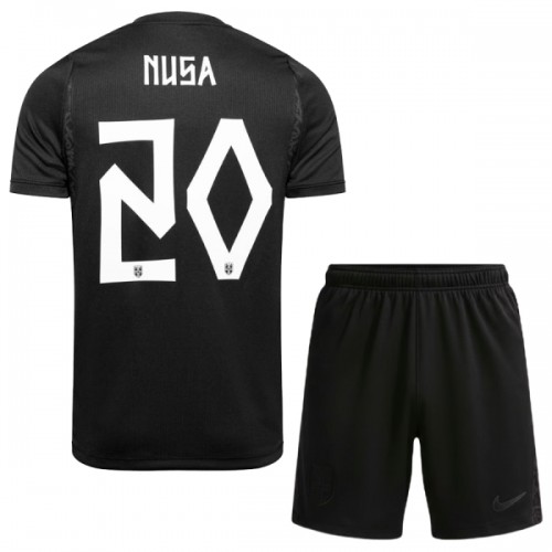 Virallinen Fanipaita + Shortsit Norja Nusa 20 Vieraspelipaita MM-Kisat 2026 - Lasten Virallinen Fanipaita + Shortsit Norja Nusa 20 Vieraspelipaita MM-Kisat 2026 - Lasten