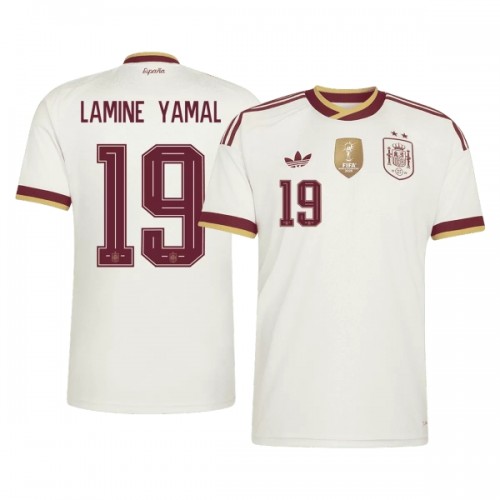 Virallinen Fanipaita Espanja 2 Stars Lamine Yamal 19 Vieraspelipaita MM-Kisat 2026 - Miesten Virallinen Fanipaita Espanja 2 Stars Lamine Yamal 19 Vieraspelipaita MM-Kisat 2026 - Miesten