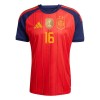 Virallinen Fanipaita Espanja 2 Stars Rodrigo 16 Kotipelipaita MM-Kisat 2026 - Miesten