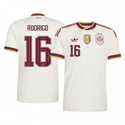 Virallinen Fanipaita Espanja 2 Stars Rodrigo 16 Vieraspelipaita MM-Kisat 2026 - Miesten Virallinen Fanipaita Espanja 2 Stars Rodrigo 16 Vieraspelipaita MM-Kisat 2026 - Miesten