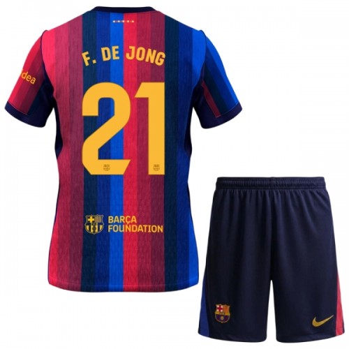 Virallinen Fanipaita + Shortsit FC Barcelona Frenkie de Jong 21 Kotipelipaita 2026-27 - Lasten Virallinen Fanipaita + Shortsit FC Barcelona Frenkie de Jong 21 Kotipelipaita 2026-27 - Lasten
