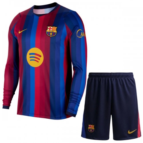 Virallinen Fanipaita + Shortsit Pitkähihainen FC Barcelona Kotipelipaita 2026-27 - Lasten Virallinen Fanipaita + Shortsit Pitkähihainen FC Barcelona Kotipelipaita 2026-27 - Lasten