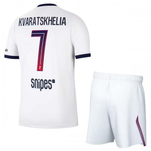 Virallinen Fanipaita + Shortsit Paris Saint-Germain Kvaratskhelia 7 Vieraspelipaita 2026-27 - Lasten Virallinen Fanipaita + Shortsit Paris Saint-Germain Kvaratskhelia 7 Vieraspelipaita 2026-27 - Lasten