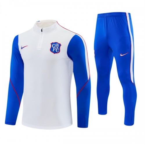 Chelsea Training Huppari 2026-27 Neljännes Zip Valkoinen - Miesten Chelsea Training Huppari 2026-27 Neljännes Zip Valkoinen - Miesten