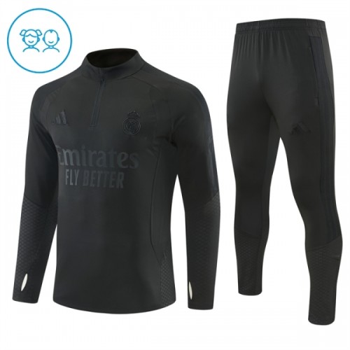 Real Madrid Training Huppari 2026-27 Neljännes Zip Musta - Lasten Real Madrid Training Huppari 2026-27 Neljännes Zip Musta - Lasten