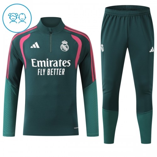 Real Madrid Training Huppari 2026-27 Neljännes Zip Vihreä - Lasten Real Madrid Training Huppari 2026-27 Neljännes Zip Vihreä - Lasten