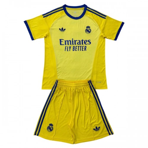 Virallinen Fanipaita + Shortsit Maalivahdin Real Madrid 2026-27 Keltainen - Lasten Virallinen Fanipaita + Shortsit Maalivahdin Real Madrid 2026-27 Keltainen - Lasten