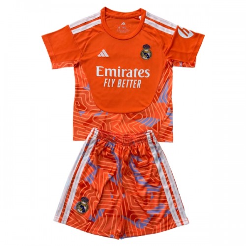 Virallinen Fanipaita + Shortsit Maalivahdin Real Madrid 2026-27 Oranssi - Lasten Virallinen Fanipaita + Shortsit Maalivahdin Real Madrid 2026-27 Oranssi - Lasten