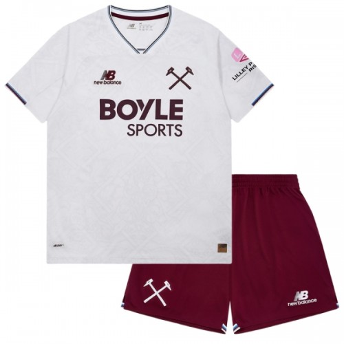 Virallinen Fanipaita + Shortsit West Ham United Vieraspelipaita 2026-27 - Lasten Virallinen Fanipaita + Shortsit West Ham United Vieraspelipaita 2026-27 - Lasten